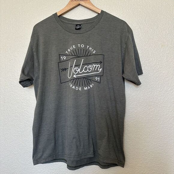 Volcom Men’s T-shirt True To This Trademark Size Large  green grey casual - Picture 1 of 3
